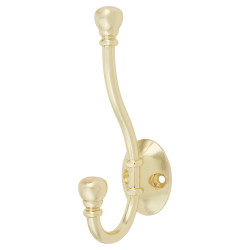 Altro Diecast Ball End Single Hat & Coat Hook - 130 x 35mm - Polished Brass