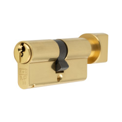 Eurospec 10 Pin 80mm Euro Thumbturn Cylinder - 40mm Turn + 40mm - Polished Brass - Keyed Alike