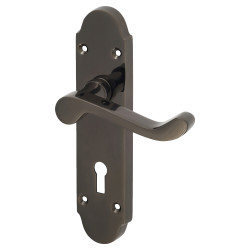 Touchpoint Black Nickel Victorian Summer Scroll Door Handles - 168 x 40mm