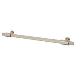 Hampstead Falmouth 12mm Knurled T-Bar Cabinet Pull Handle - 224mm Centres - Satin Nickel