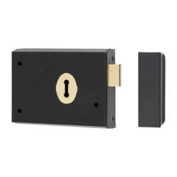 Olde Forge Rim Deadlock - 105 x 80mm - Antique Black Iron