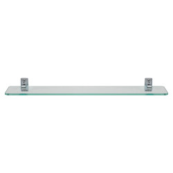 Croydex Sutton Glass Shelf - 500 x 115mm - Polished Chrome