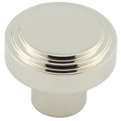 Hoxton by Frelan Cropley Stepped Round Cabinet Knob - 30mm Diameter - Polished Nickel