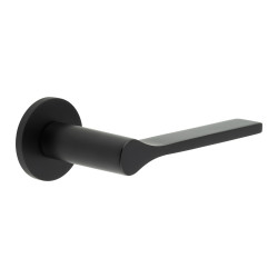 CRES by Frelan Black Sprung Fire Rated Door Handles on Round rose - CR-105 Range