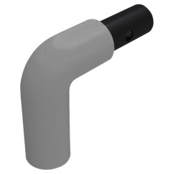 FibreRail Bend - Key Clamp System - Wall Mount Short End - Grey