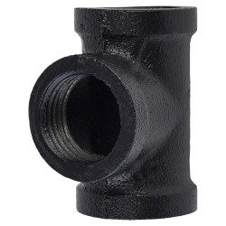 Altro 3/4" Pipe Shelving Iron Pipe Tee Connector - Black