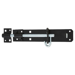 Brenton Pattern Gate Padlock Bolt - 223 x 45 x 14mm - Black Japanned