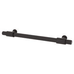 Hampstead Falmouth 12mm Knurled T-Bar Cabinet Pull Handle - 160mm Centres - Matt Black