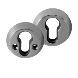 ERA High Security Escutcheon - 50mm Diameter - Euro - Chrome Effect - Pair