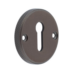 Burlington by Frelan Westbourne Knurled Escutcheon - 40mm Diameter - Keyhole - Dark Bronze