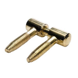 Screwless Type Cabinet Hinge - 35 x 26mm - Polished Brass - Pack of 10