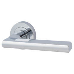 Touchpoint Polished Chrome Door Handles on Round Rose - Sophia Range