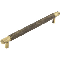Hoxton by Frelan Taplow 18mm Knurled T-Bar Cabinet Pull Handle - 224mm c/c - Antique Brass