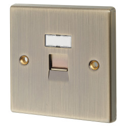Knightsbridge 1 Gang RJ45 Data Socket - Antique Brass
