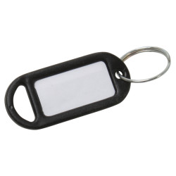 Key Ring Tag - 48 x 21mm - Black - Pack of 10