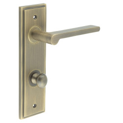 Burlington by Frelan Antique Brass Fire Rated DIN Bathroom Door Handles - Fitzrovia - Inner 1 - 200 x 55mm