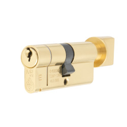 Eurospec 1 Star 6 Pin 70mm Euro Thumbturn Cylinder - 35 + 35mm - Polished Brass - Keyed to Differ