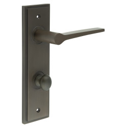 Burlington by Frelan Dark Bronze Fire Rated DIN Bathroom Door Handles - Knightsbridge - Inner 1 - 200 x 55mm