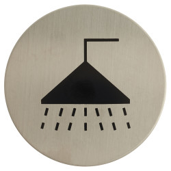 Altro Shower Door Sign - Self Adhesive - 75mm Diameter - Satin Stainless Steel