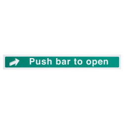 Altro Push Bar To Open Sign - 600 x 75mm - Rigid Plastic