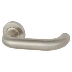 Altro Satin Stainless Steel 22mm Return to Door Handles on Round Rose