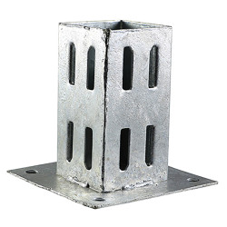 TIMCO Bolt Down Fence Post Shoe - Quick Fit - 75 x 75mm - Galvanised