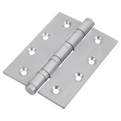 Performance Brass Ball Bearing Butt Door Hinge - 100 x 75 x 3mm - Satin Chrome - Pair