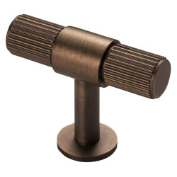 Carlisle Brass Lines 13mm T-Bar Cabinet Knob - 50 x 40mm - Antique Brass