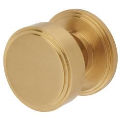 Hampstead Satin Brass Mortice Door Knob - 62mm Rose Diameter - Riley Range