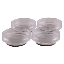 Touchpoint Furniture Castor Cups - 65 x 23mm - Clear - Pack of 4