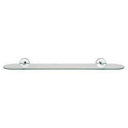 Croydex Romsey Glass Shelf - 590 x 135mm - Polished Chrome