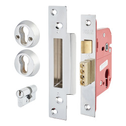 ERA Fortress BS3621:2007 Euro Profile Sashlock - 64mm Case - 44mm Backset - Polished Chrome