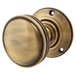 Heritage Brass by M Marcus Antique Brass Mortice Door Knob - 69mm Rose Diameter - Richmond Range