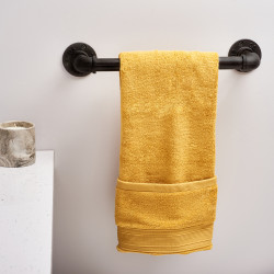 Altro 1/2" Pipe Round Towel Rail Kit - Black