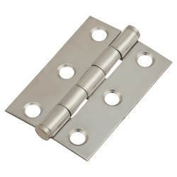 Pressed Butt Door Hinge - 51 x 35 x 1mm - Polished Stainless Steel - Pair