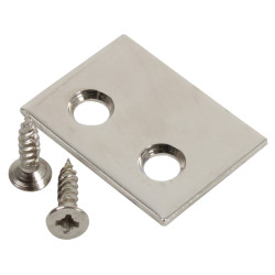 Bramah Rola Sash Window Stop Plate - 25 x 18mm - Polished Nickel