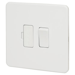 Knightsbridge 13A 1 Gang Screwless Flat Plate Switched Fused Spur - Matt White
