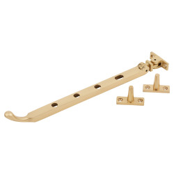 Hampstead Bulb End Casement Window Stay - 10"/250mm Length - Polished Brass