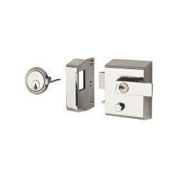 Yale P2 Double Locking Nightlatch - 40mm Backset - Polished Chrome Case/Cylinder
