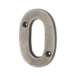 Olde Forge 78mm Screw Fix Door Numeral - 0 - Pewter