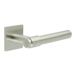 CRES by Frelan Satin Stainless Steel Sprung Fire Rated Door Handles on Square Rose - CR-103 Range