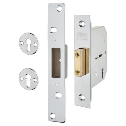 ERA Viscount 5 Lever Deadlock - 76mm Case - 56mm Backset - Polished Chrome