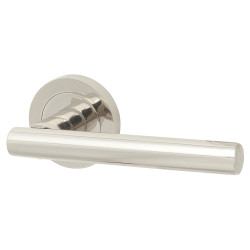 Touchpoint Polished Nickel Door Handles on Round Rose - Ella Range