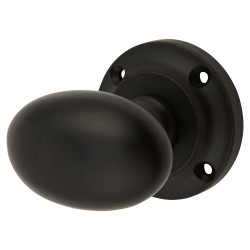 Altro Matt Black Oval Mortice Door Knob - 57mm Rose Diameter