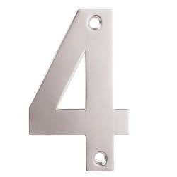 Altro 100mm Screw Fix Door Numeral - 4 - Satin Stainless Steel