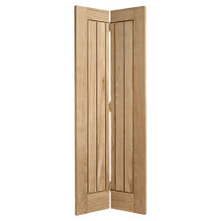 LPD Mexicano 5 Panel Pre-Finished Solid Bi-Fold Internal Door - 1981 x 762 x 35mm - Oak