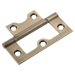 Flush Door Hinge - 60 x 41 x 1.4mm - Antique Brass - Pair