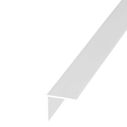 Rothley 2000mm Plastic Angle - Equal Sided - 20 x 20 x 1.5mm - White