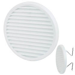 Clip Fit Round Vent - 156 x 13.5mm - 8900mm² Free Air Flow - White Plastic