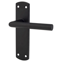 Altro Matt Black Mitred Latch Door Handles - 172 x 44mm